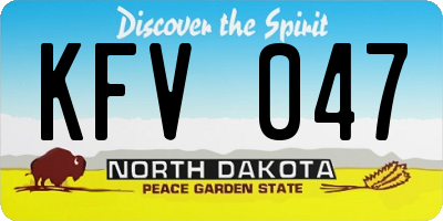 ND license plate KFV047
