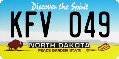 ND license plate KFV049