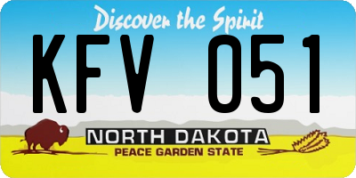 ND license plate KFV051