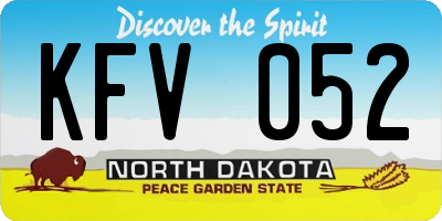 ND license plate KFV052