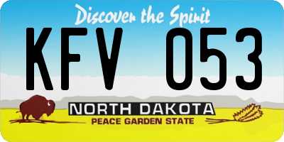 ND license plate KFV053