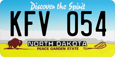 ND license plate KFV054