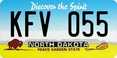 ND license plate KFV055