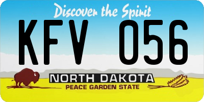 ND license plate KFV056
