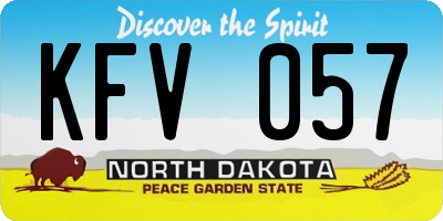 ND license plate KFV057