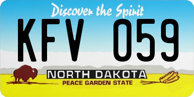 ND license plate KFV059