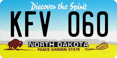 ND license plate KFV060