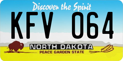 ND license plate KFV064