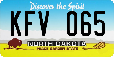 ND license plate KFV065