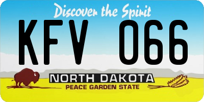 ND license plate KFV066