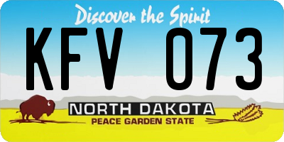 ND license plate KFV073