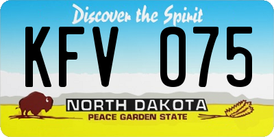 ND license plate KFV075