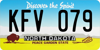 ND license plate KFV079