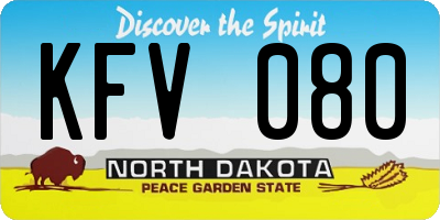 ND license plate KFV080