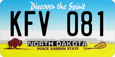 ND license plate KFV081