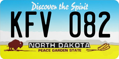 ND license plate KFV082