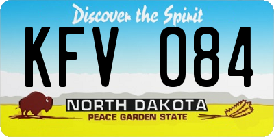 ND license plate KFV084