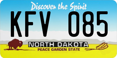 ND license plate KFV085
