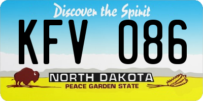 ND license plate KFV086