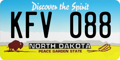 ND license plate KFV088