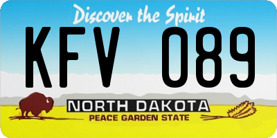 ND license plate KFV089