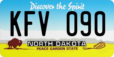 ND license plate KFV090