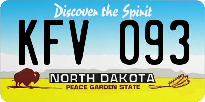 ND license plate KFV093