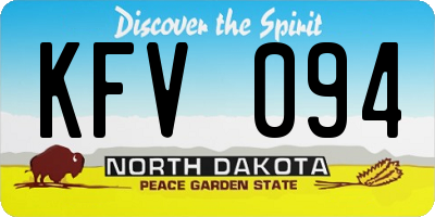 ND license plate KFV094