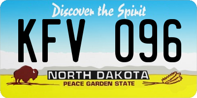ND license plate KFV096