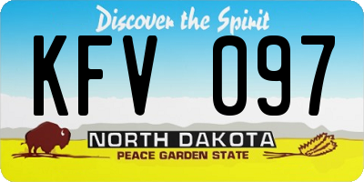 ND license plate KFV097