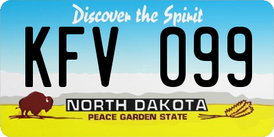 ND license plate KFV099