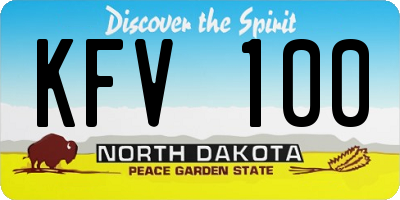 ND license plate KFV100