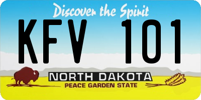 ND license plate KFV101