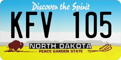 ND license plate KFV105