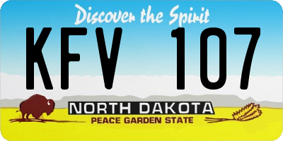 ND license plate KFV107
