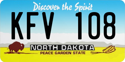 ND license plate KFV108