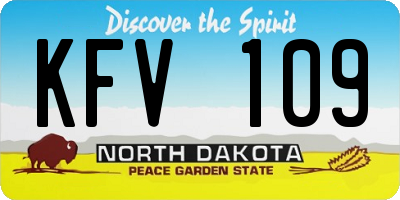 ND license plate KFV109
