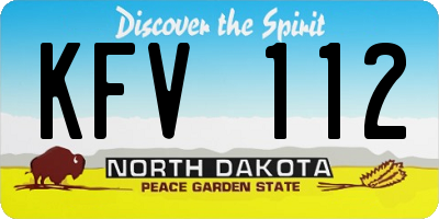 ND license plate KFV112