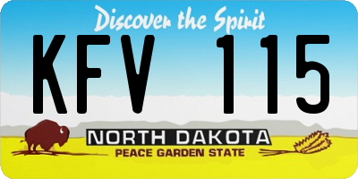 ND license plate KFV115