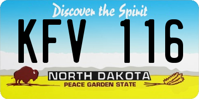 ND license plate KFV116