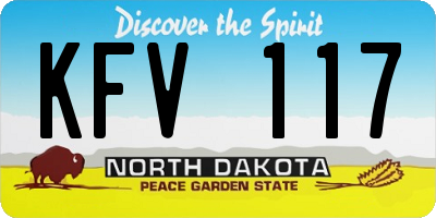 ND license plate KFV117