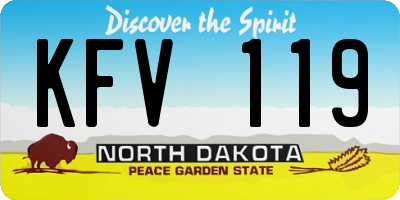 ND license plate KFV119