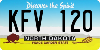 ND license plate KFV120