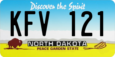 ND license plate KFV121