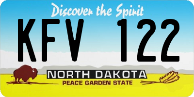 ND license plate KFV122