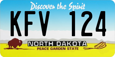 ND license plate KFV124