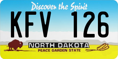 ND license plate KFV126