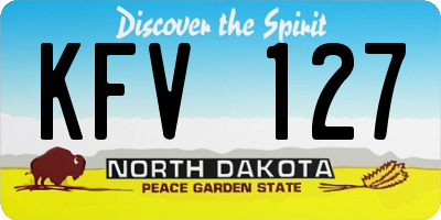 ND license plate KFV127