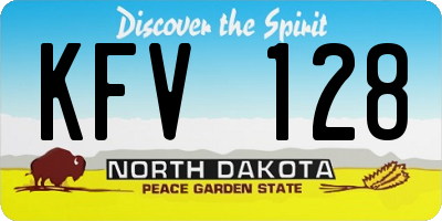 ND license plate KFV128