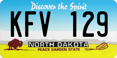 ND license plate KFV129